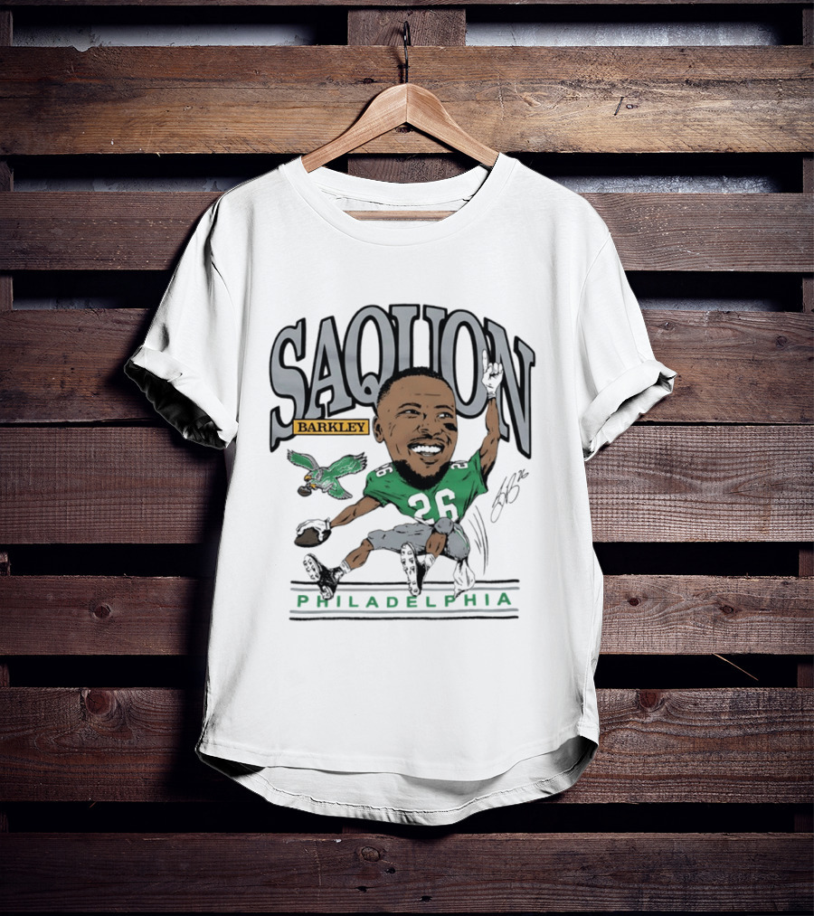 Saquon Barkley Philadelphia Football Caricature Eagles Fan T-Shirt