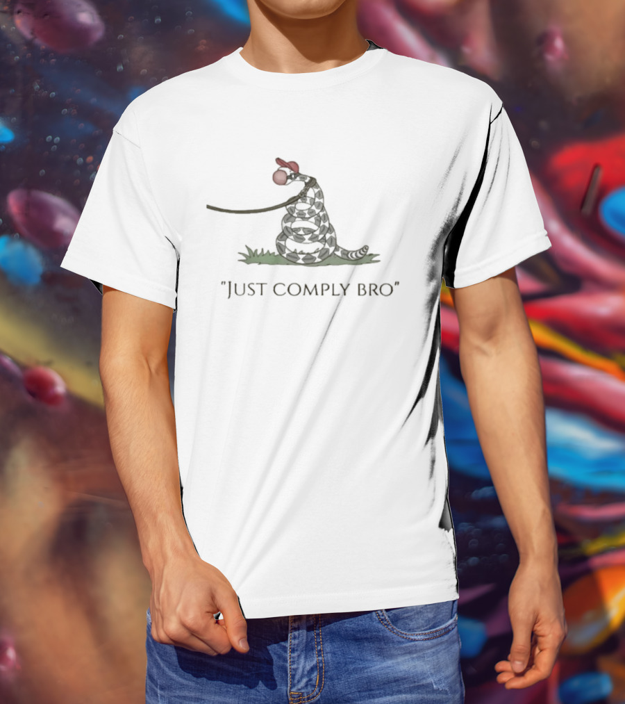 Snake Just Comply Bro Whimsical Red Hat Snake T-Shirt