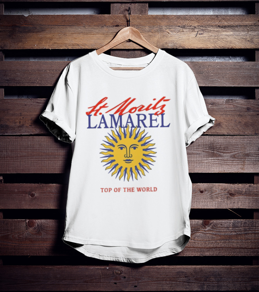 St Moritz Lamarel Sunburst Top Of The World Ski Resort T-Shirt