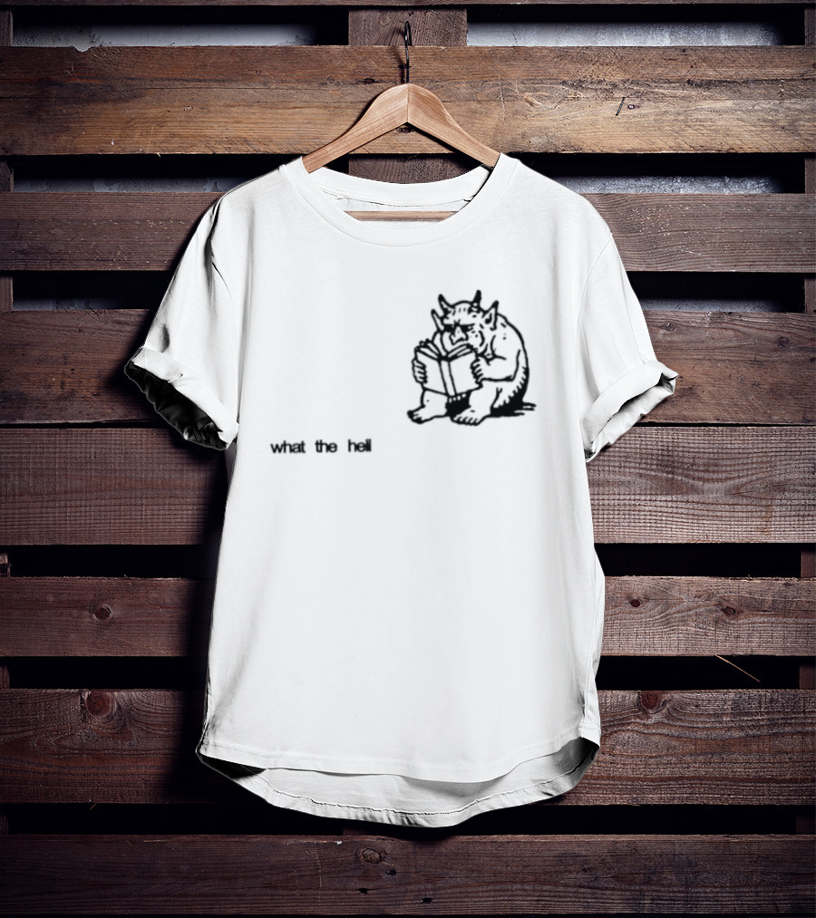 What The Hell Devil Reading Book What The Hell T-Shirt