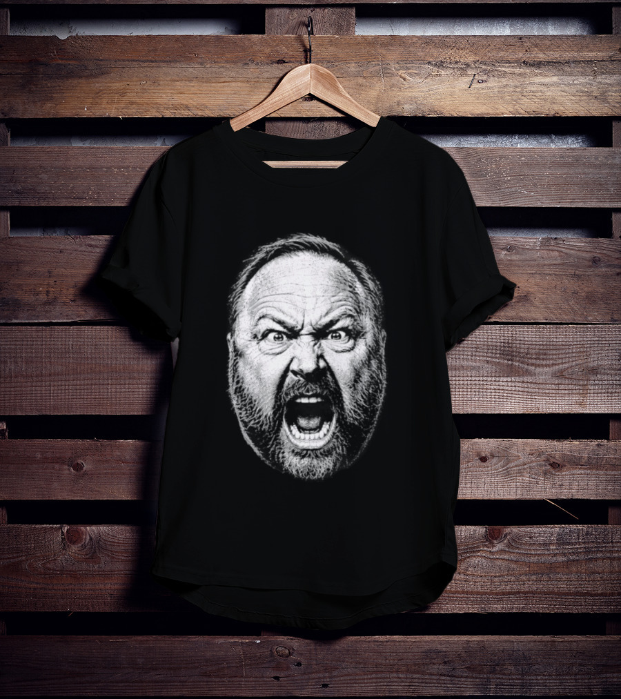 Alex Jones Intense Expression Battle Cry T-Shirt
