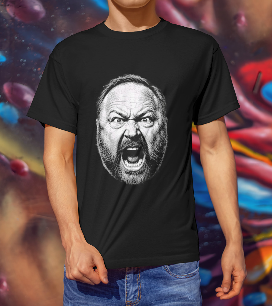 Alex Jones Intense Expression Battle Cry T-Shirt