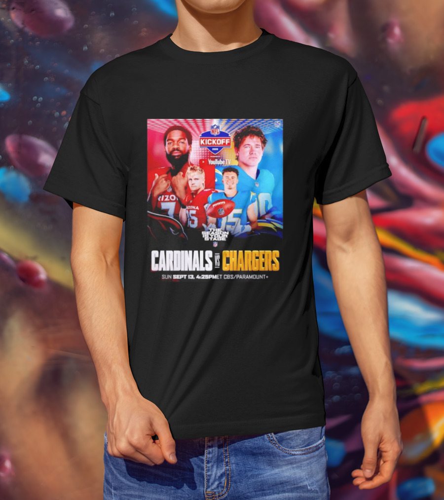 Cardinals Vs Chargers NFL Kickoff 2026 YouTube TV CBS Paramount September 13 T-Shirt