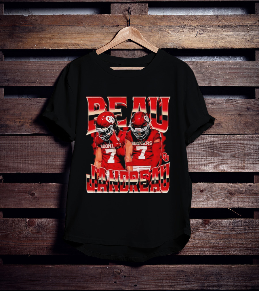 Beau Jandreau Oklahoma Sooners Football Number 7 NCAA Player Collage T-Shirt