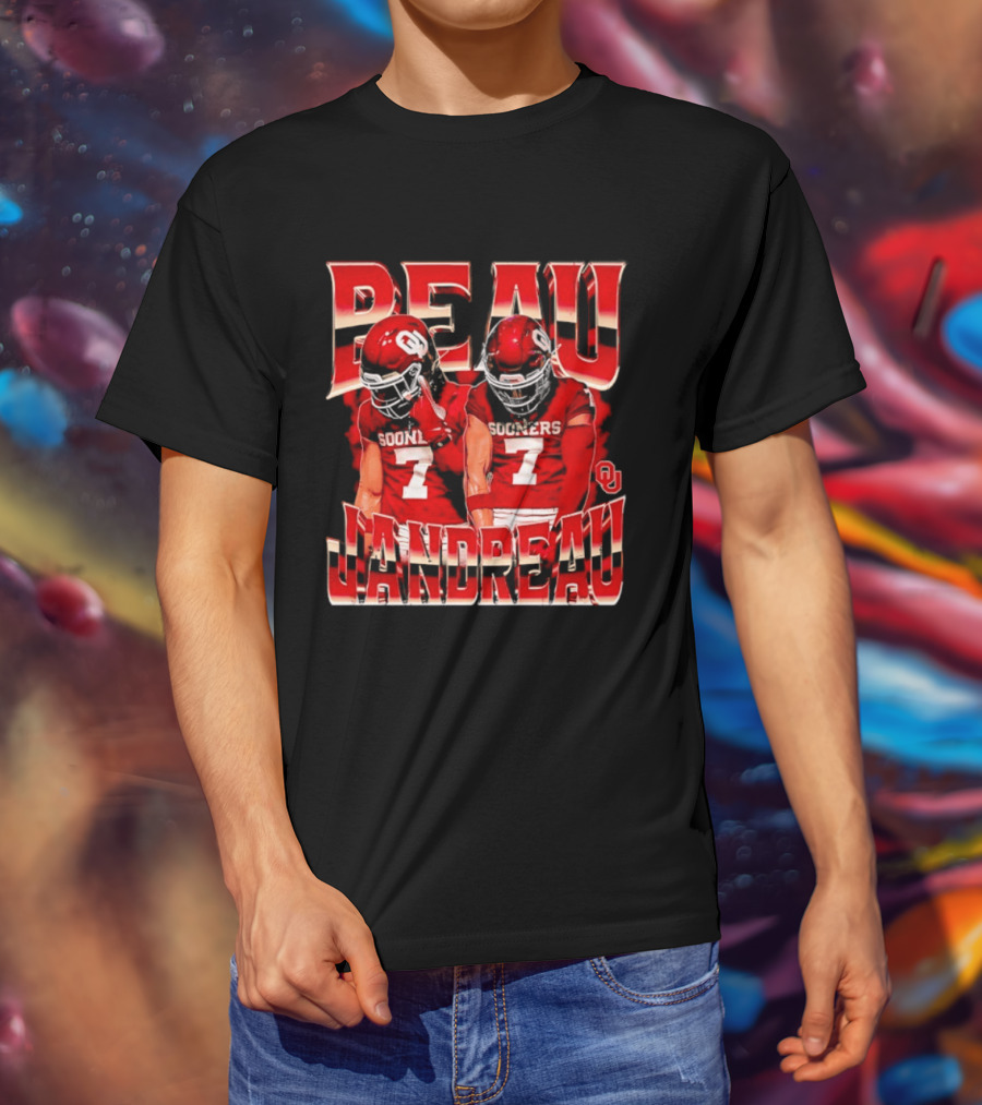 Beau Jandreau Oklahoma Sooners Football Number 7 NCAA Player Collage T-Shirt