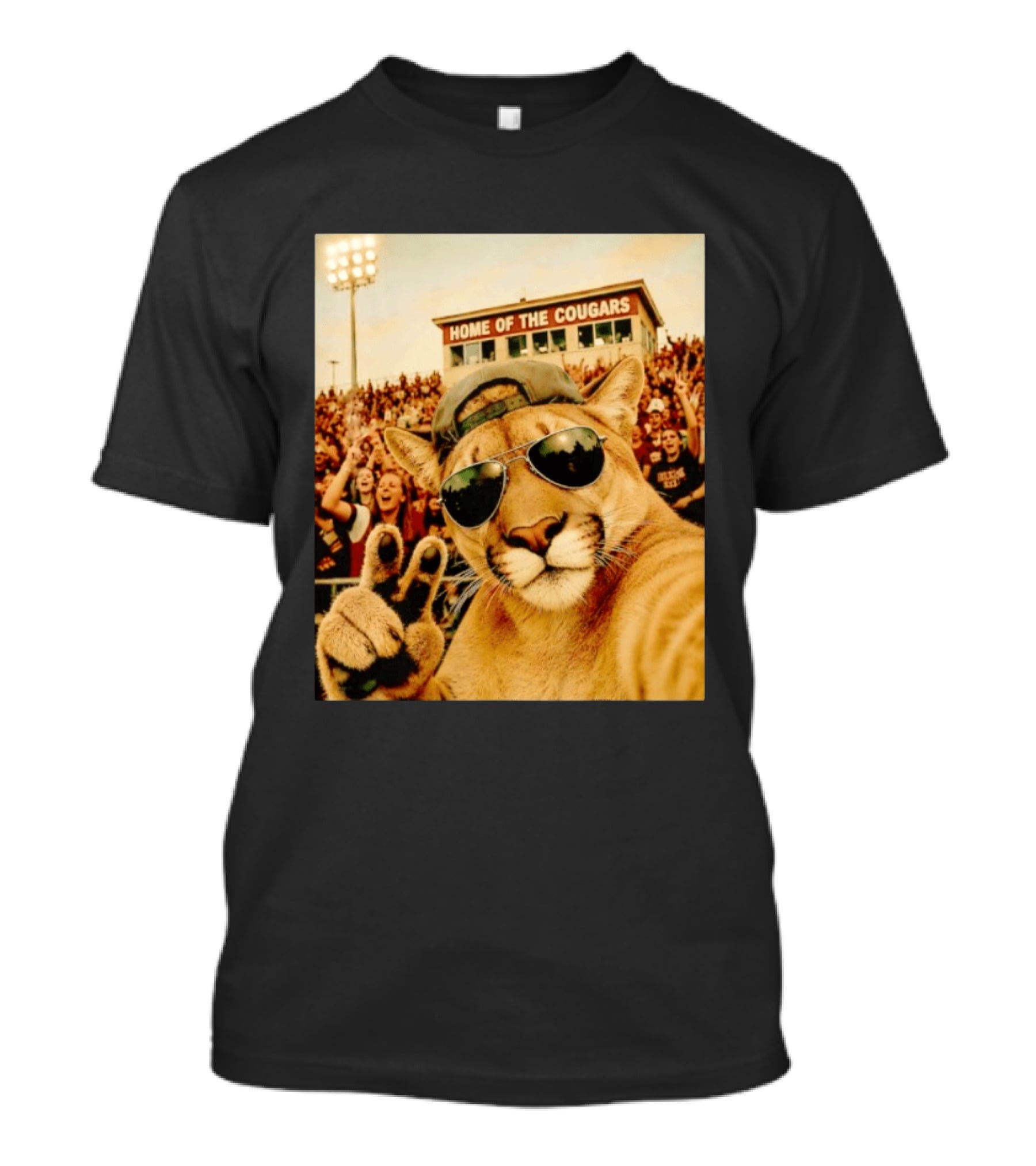 Cougar Selfie Home Of The Cougars Game Day Crowd T-Shirt
