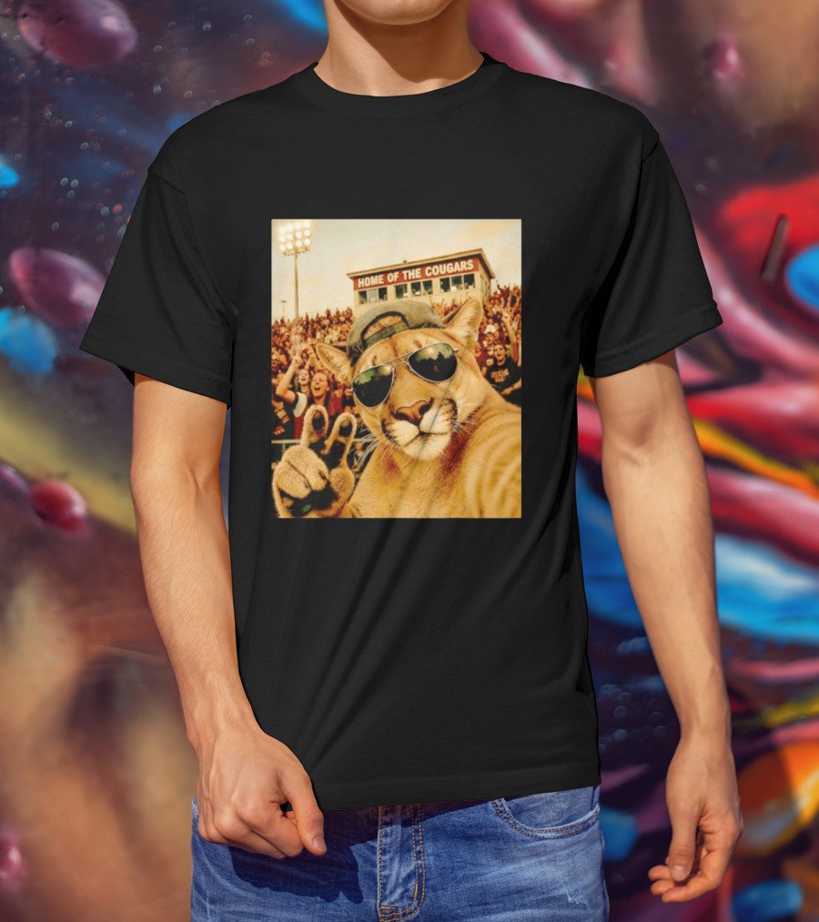 Cougar Selfie Home Of The Cougars Game Day Crowd T-Shirt