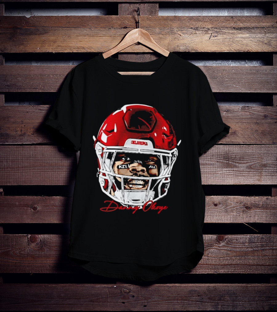 Danny Okoye Oklahoma Sooners Football Helmet Swag T-Shirt