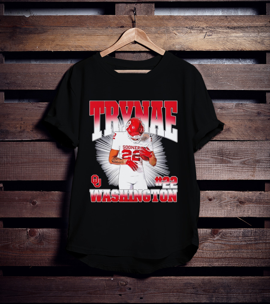 Trynae Washington Sooners Football #22 Oklahoma Player T-Shirt