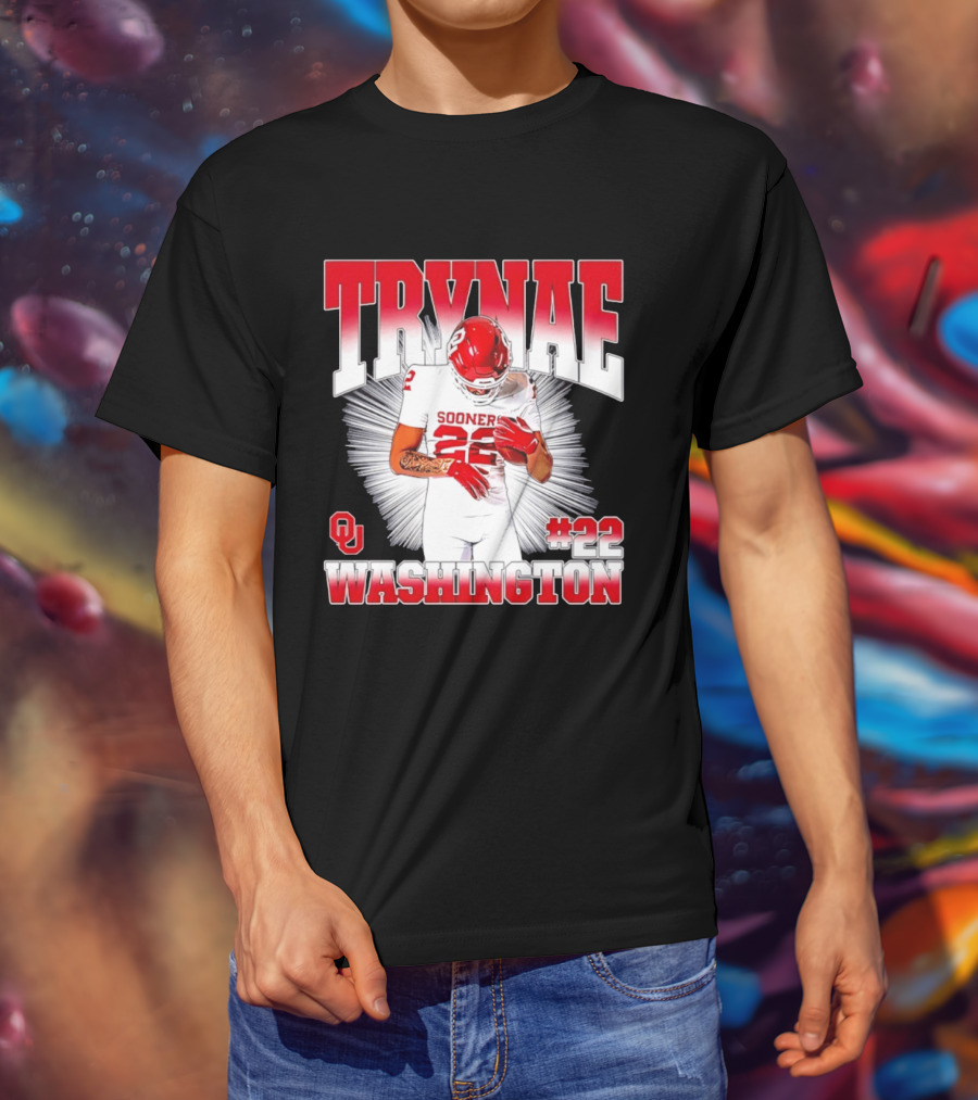 Trynae Washington Sooners Football #22 Oklahoma Player T-Shirt