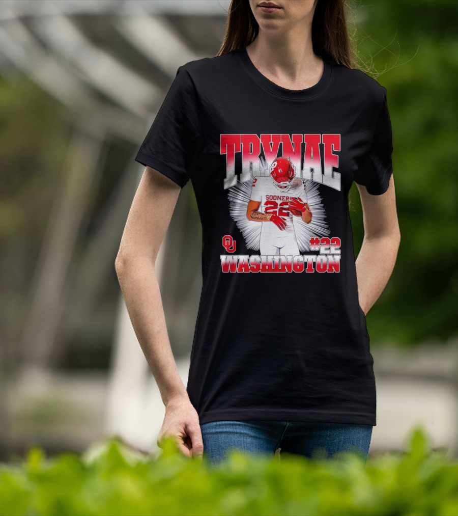 Trynae Washington Sooners Football #22 Oklahoma Player T-Shirt