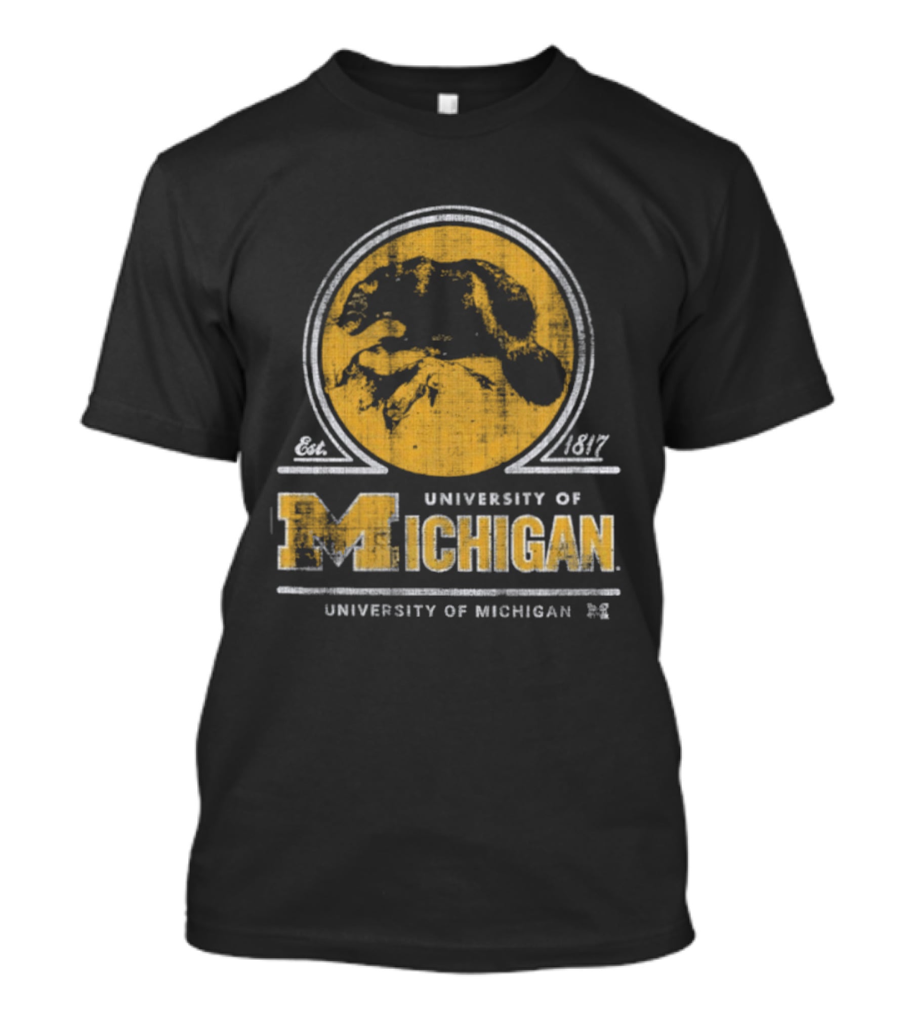 University Of Michigan Est 1817 Wolverine Michigan Wolverines Map T-Shirt