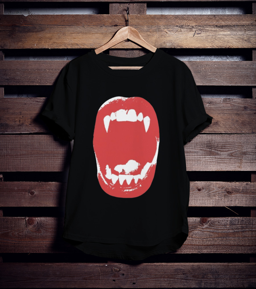 Vampire Fangs Open Mouth Red T-Shirt