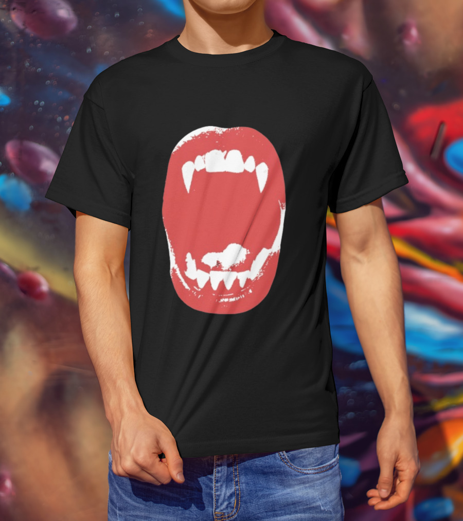 Vampire Fangs Open Mouth Red T-Shirt