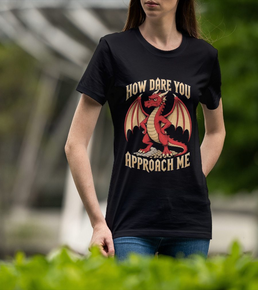 How Dare You Approach Me Dragon Fantasy Winged Creature T-Shirt