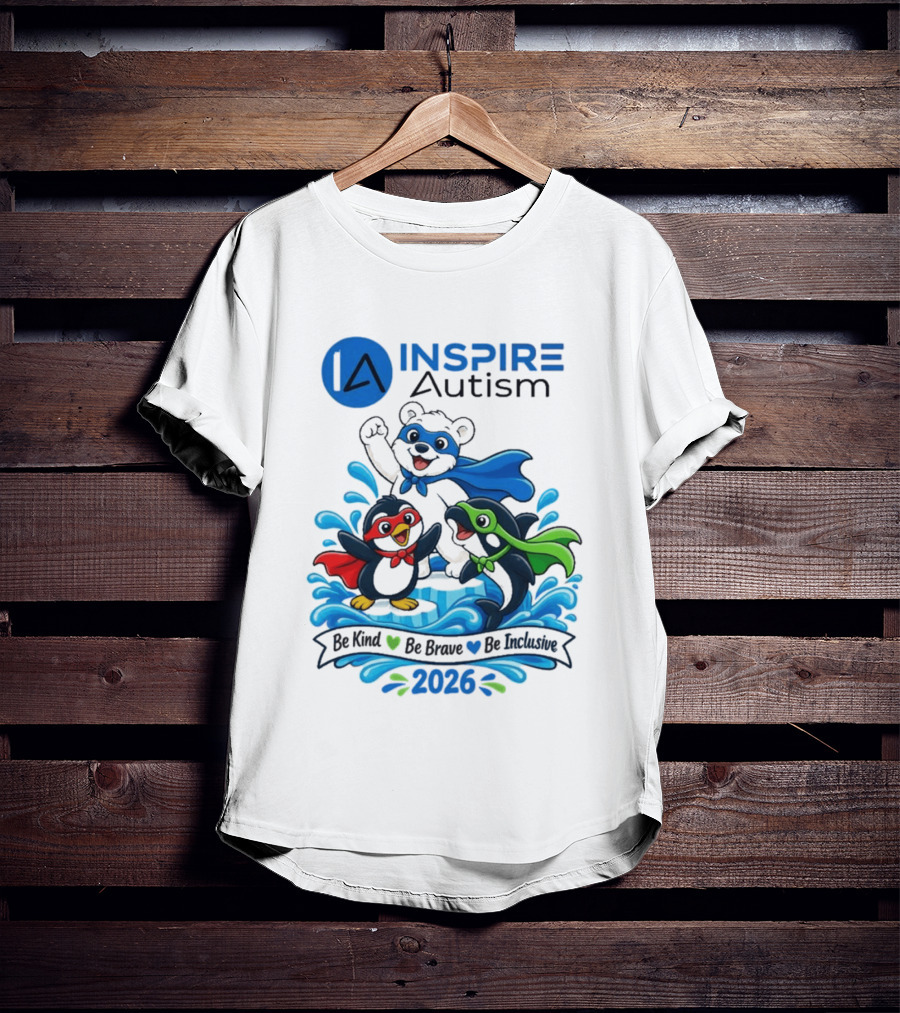 Inspire Autism Hero Walk 2026 Be Kind Brave Inclusive T-Shirt