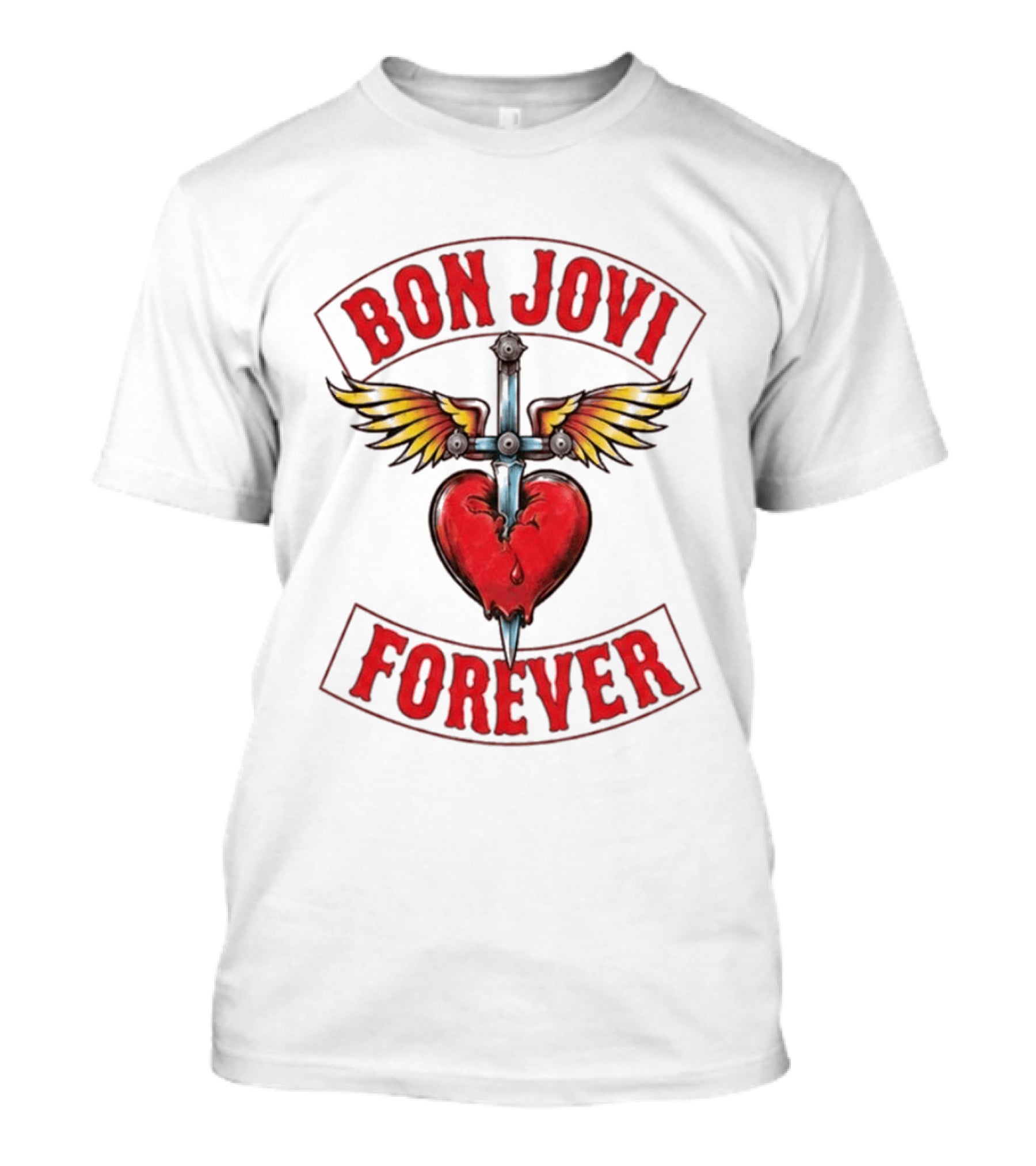 Bon Jovi Forever Heart Dagger Wings T-Shirt