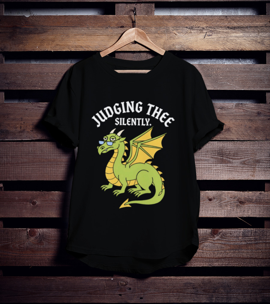 Judging Thee Silently Dragon With Sunglasses T-Shirt