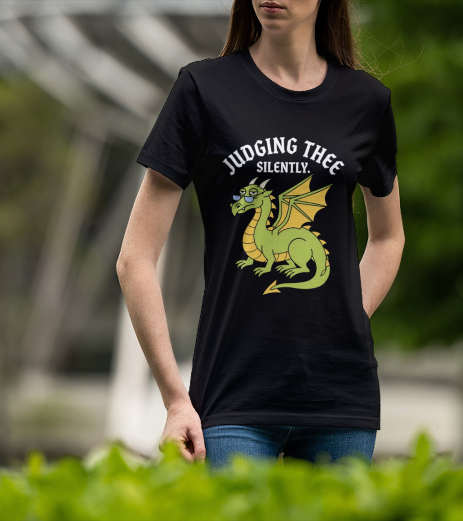 Judging Thee Silently Dragon With Sunglasses T-Shirt