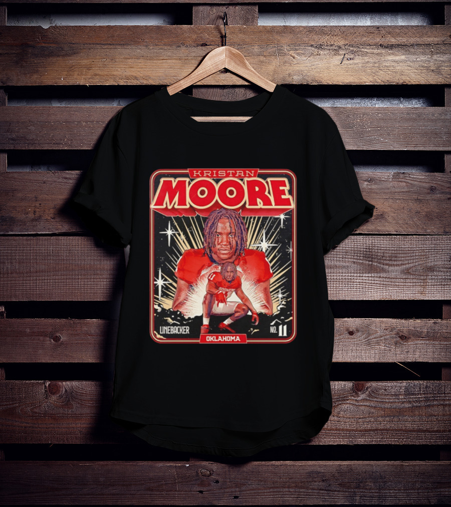 Kristan Moore Linebacker 11 Oklahoma Sooners Football T-Shirt