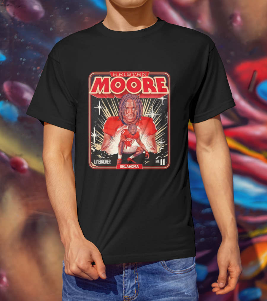 Kristan Moore Linebacker 11 Oklahoma Sooners Football T-Shirt