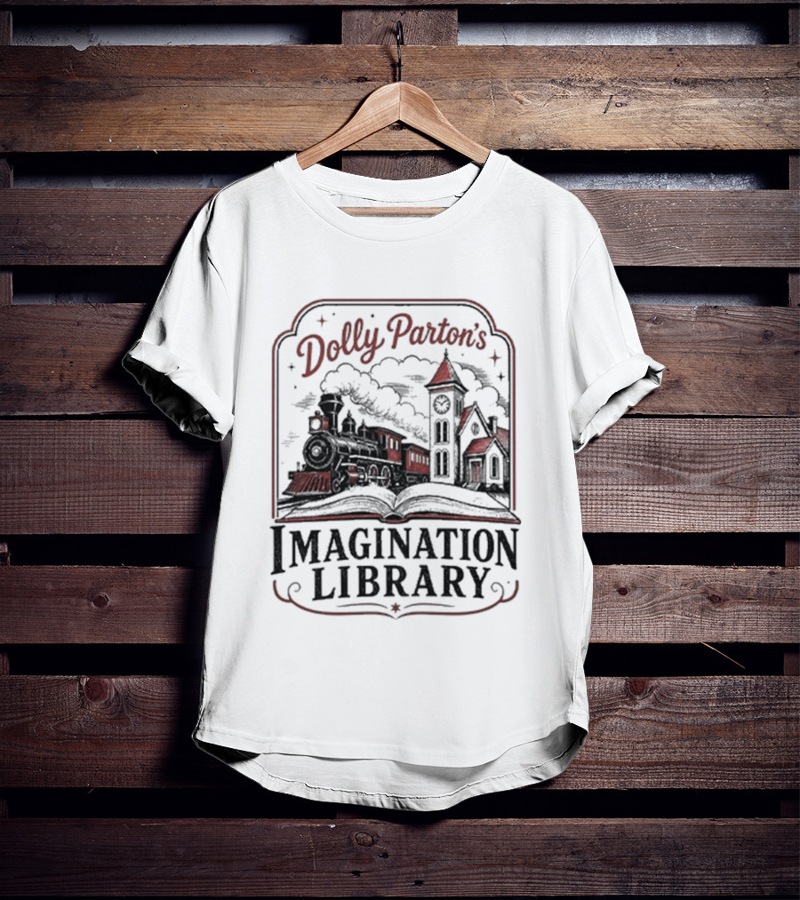 Dolly Parton's Imagination Library Train And Tower Scene T-Shirt