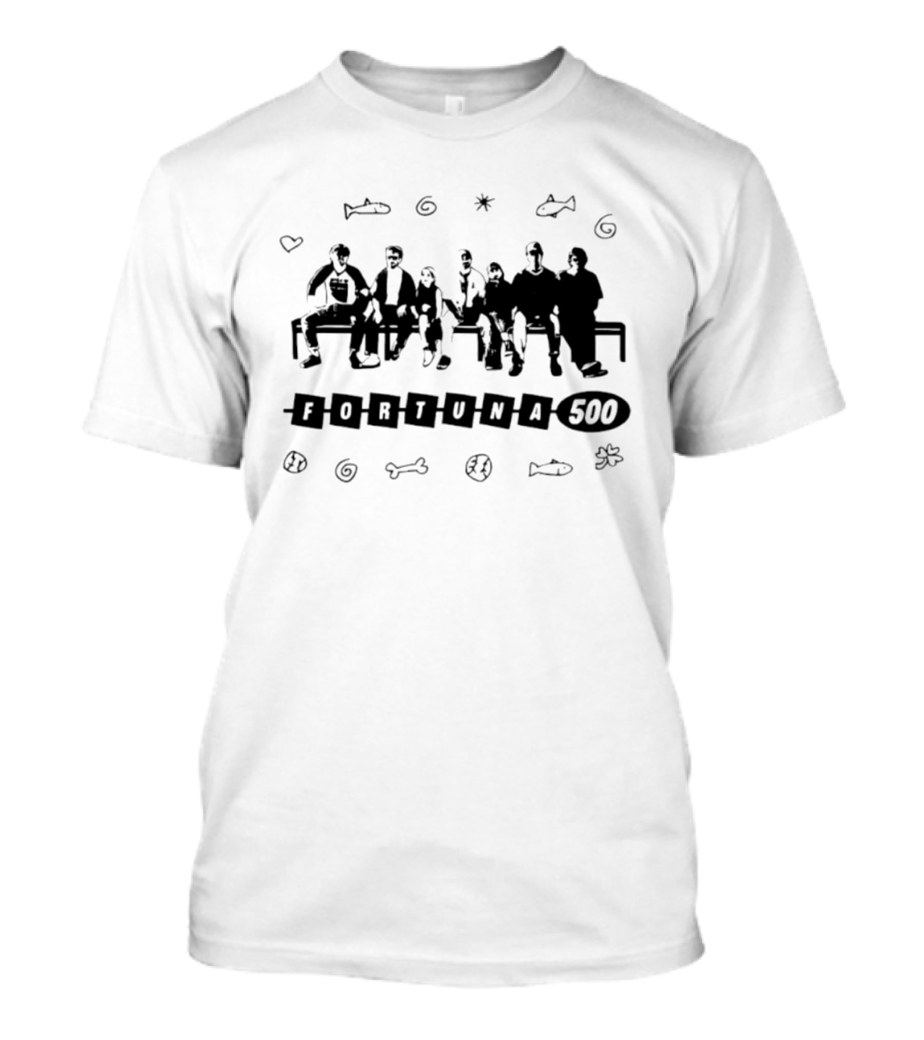 Fortuna 500 Group Bench Silhouettes With Doodles T-Shirt