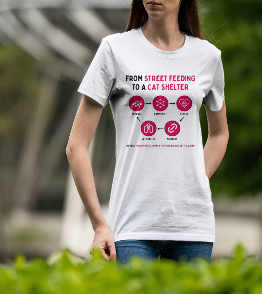From Street Feeding To A Cat Shelter Feeding Community Rescue Cat Shelter Network T-Shirt