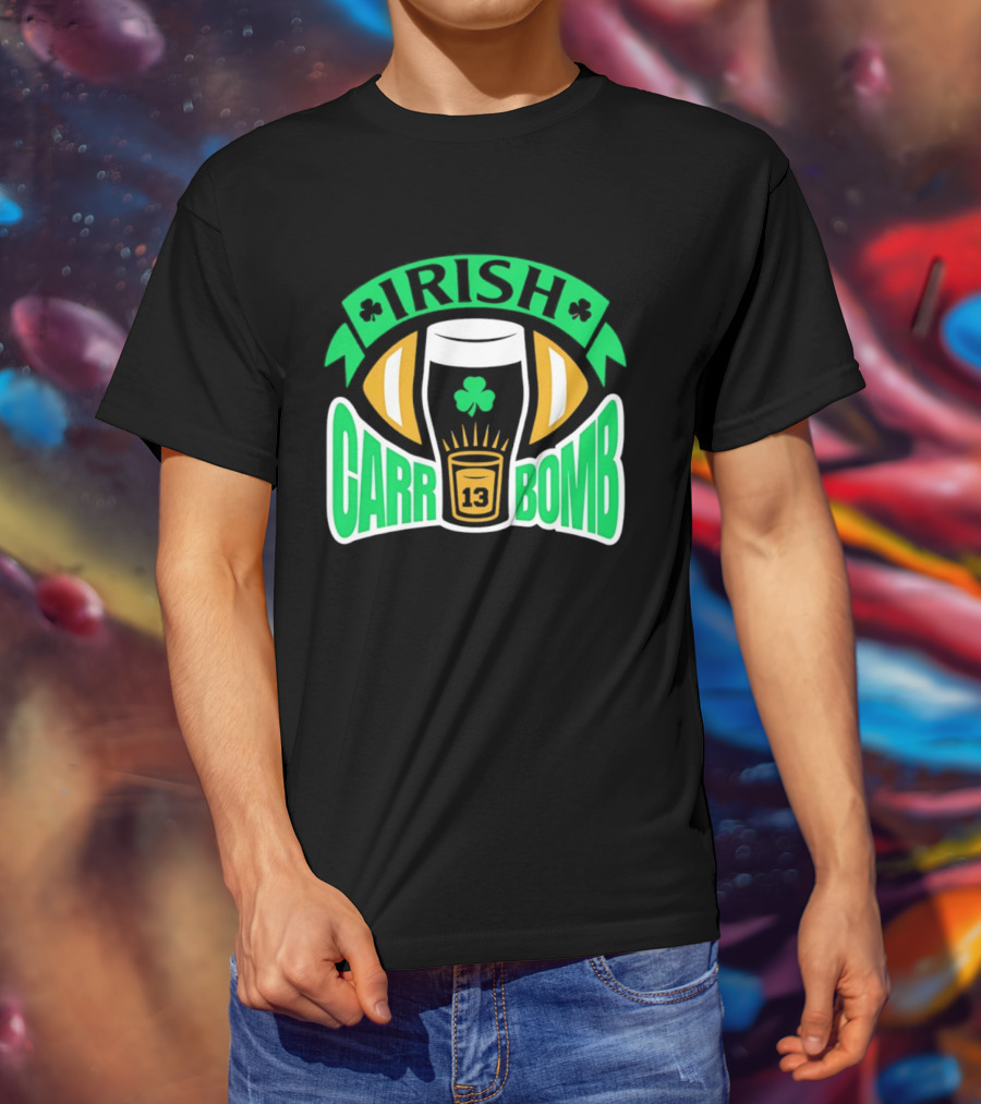 Notre Dame Fighting Irish Carr Bomb 13 Beer Pint T-Shirt