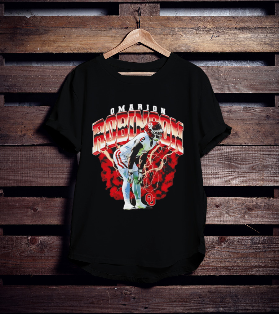Omarion Robinson Oklahoma Sooners Football Lightning OU T-Shirt