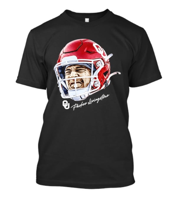 Oklahoma Sooners Parker Livingstone Football Swag Head OU Helmet T-Shirt