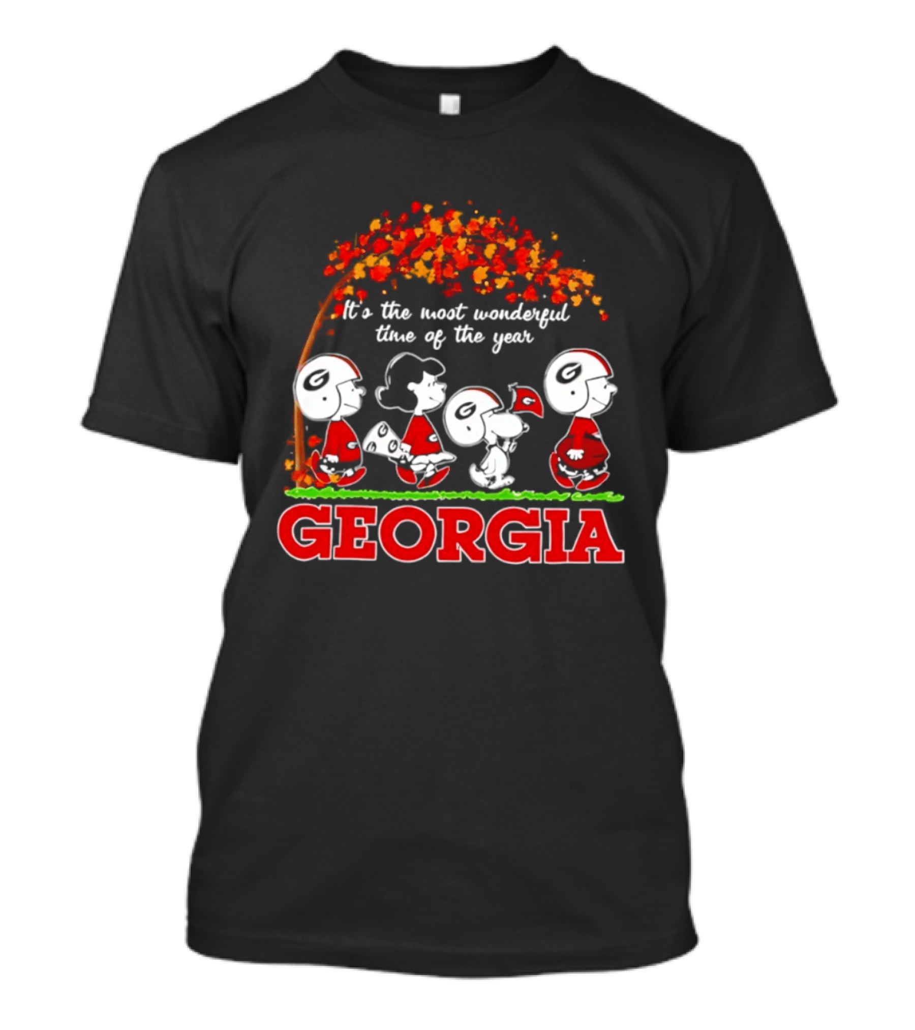 Peanuts Georgia Bulldogs Fall Halloween It's The Most Wonderful Time Of The Year T-Shirt