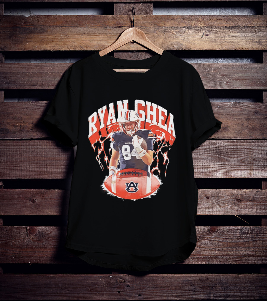 Ryan Ghea Auburn Tigers Football Lightning Bold Number 84 T-Shirt