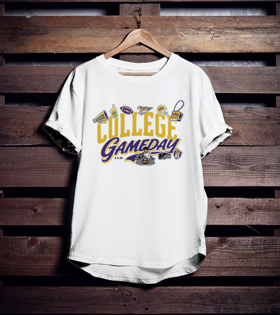 LSU Tigers College Gameday ESPN 2026 Sam Leavitt Week 1 T-Shirt