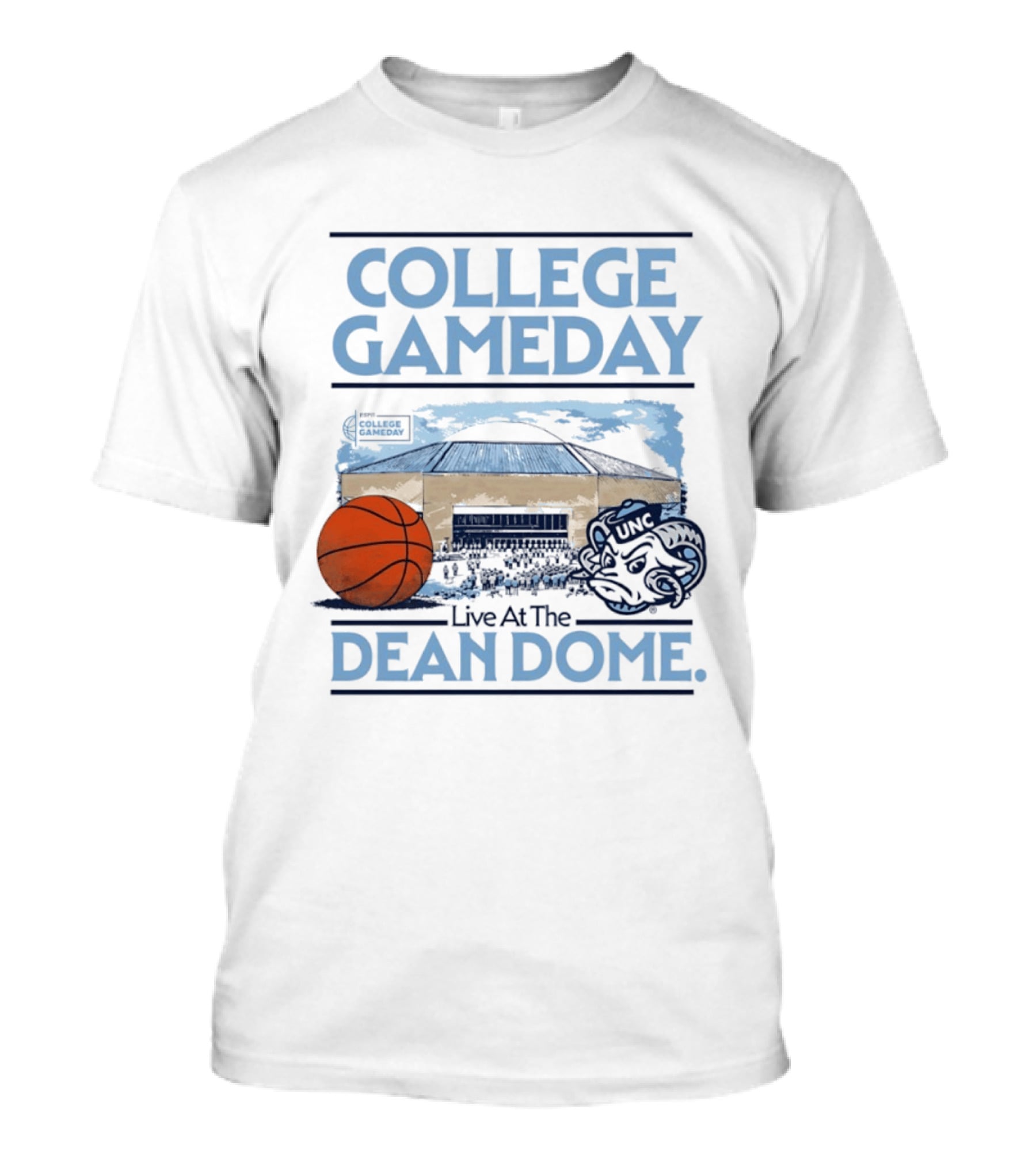 College GameDay North Carolina Tar Heels Basketball Live At The UNC Dean Dome T-Shirt
