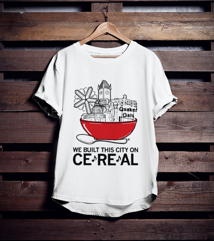 We Built This City On Ce Re Al Red Bowl Skyline T-Shirt
