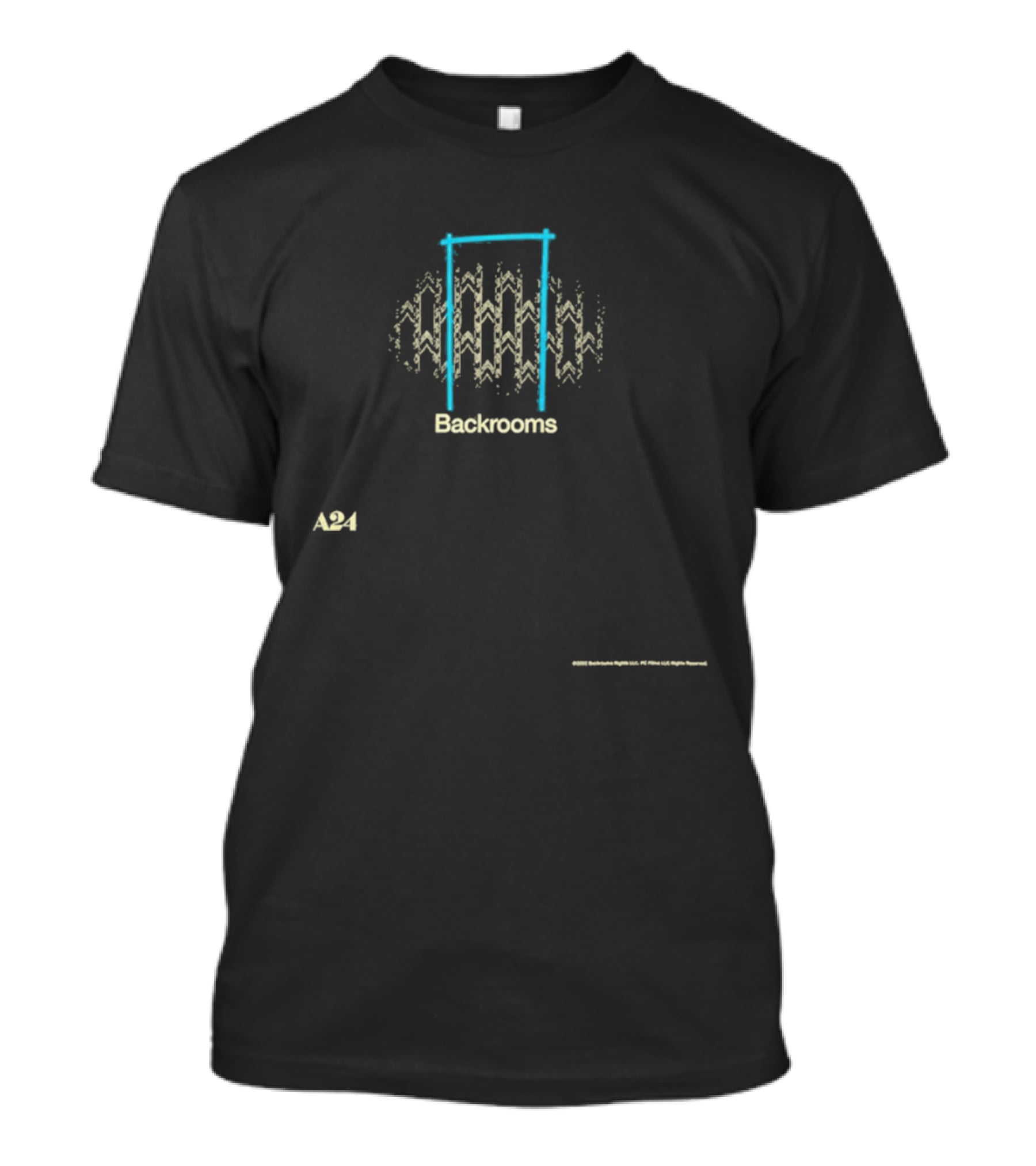 A24 Backrooms Hideo Kojima Inspired Concept With Abstract Doorway And Zigzag T-Shirt