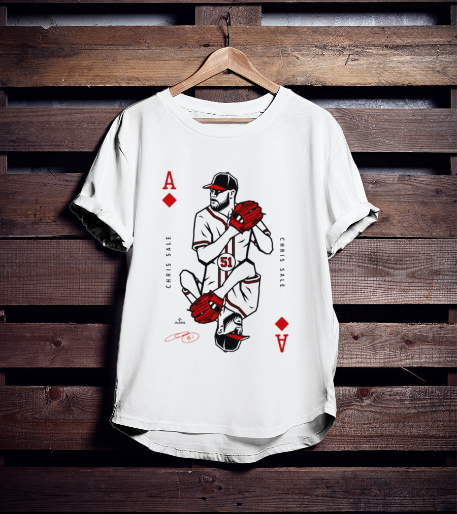 Ace Of Diamonds Chris Sale Playing Card Baseball T-Shirt