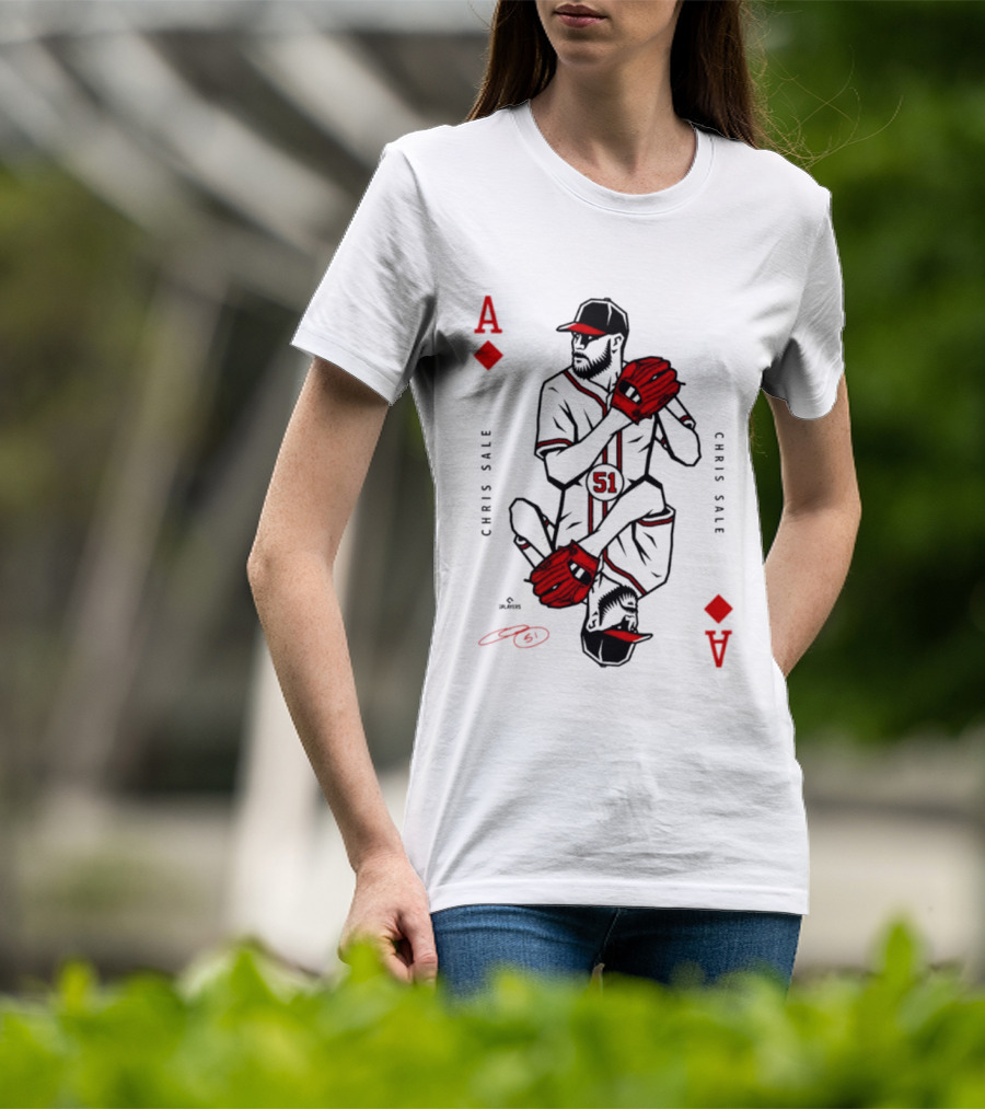 Ace Of Diamonds Chris Sale Playing Card Baseball T-Shirt