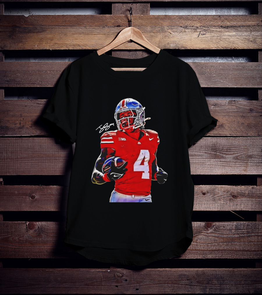 Jeremiah Smith Ohio State Buckeyes Football Number 4 T-Shirt