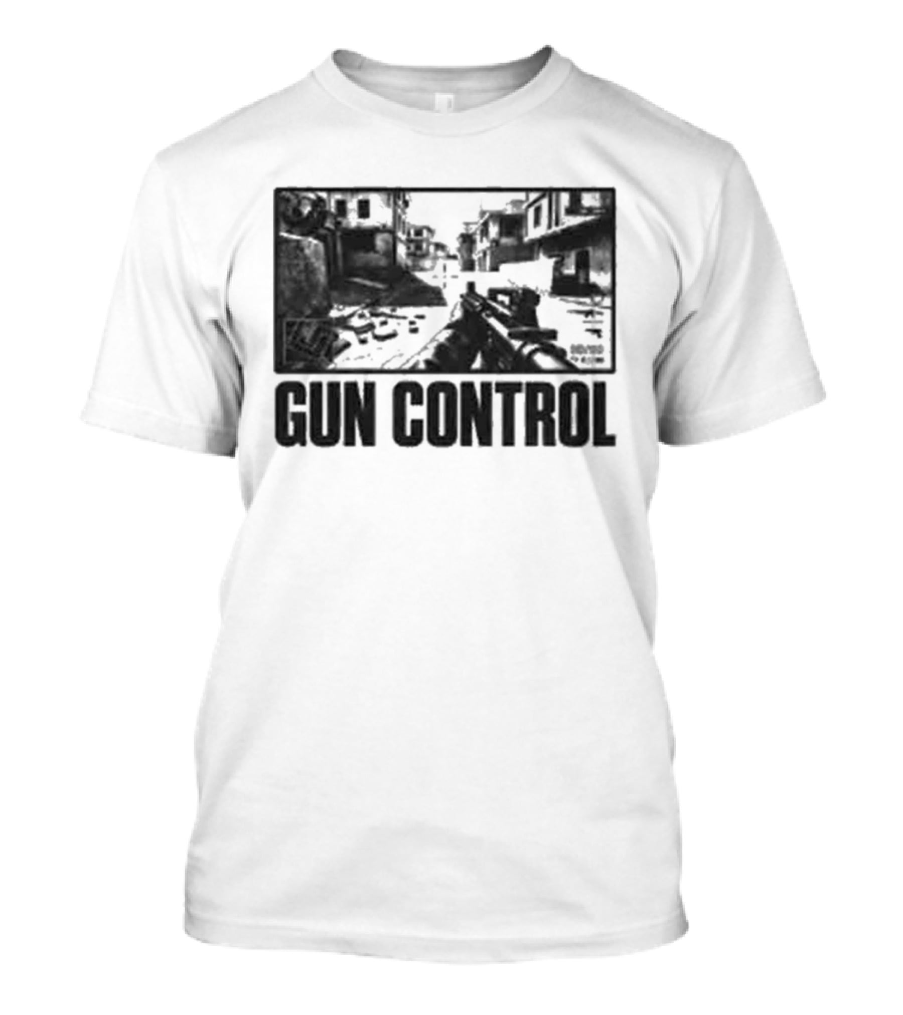 Christian Bale Movie Scene Gun Control T-Shirt