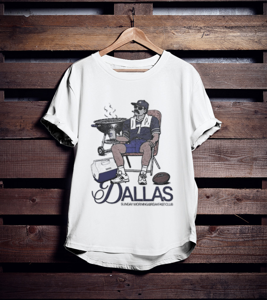 Dallas Sunday Morning Breakfast Club Tailgate Chair Grilling Football T-Shirt