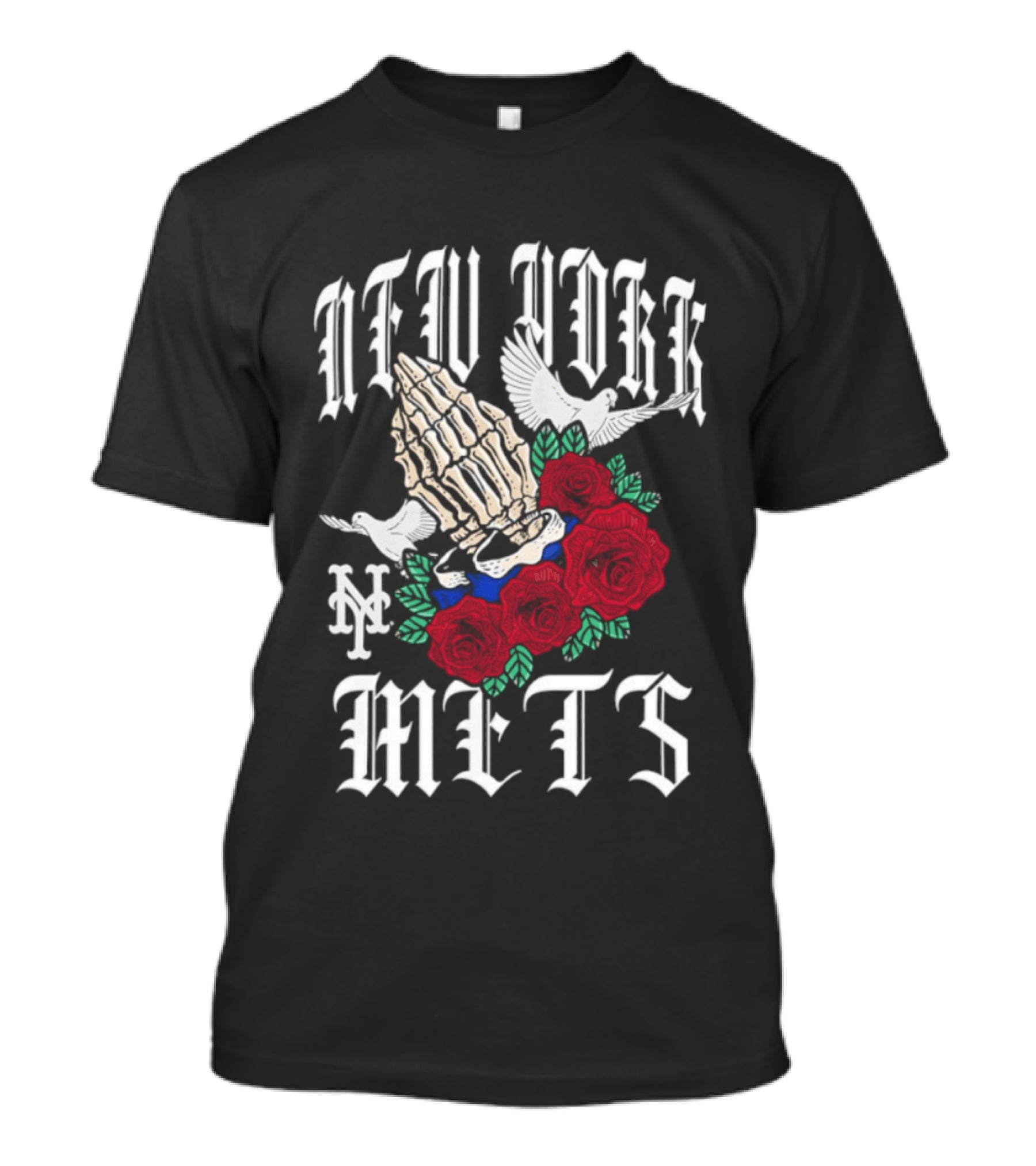 New York Mets Gothic Bloom With Doves And Roses Halloween 2026 T-Shirt