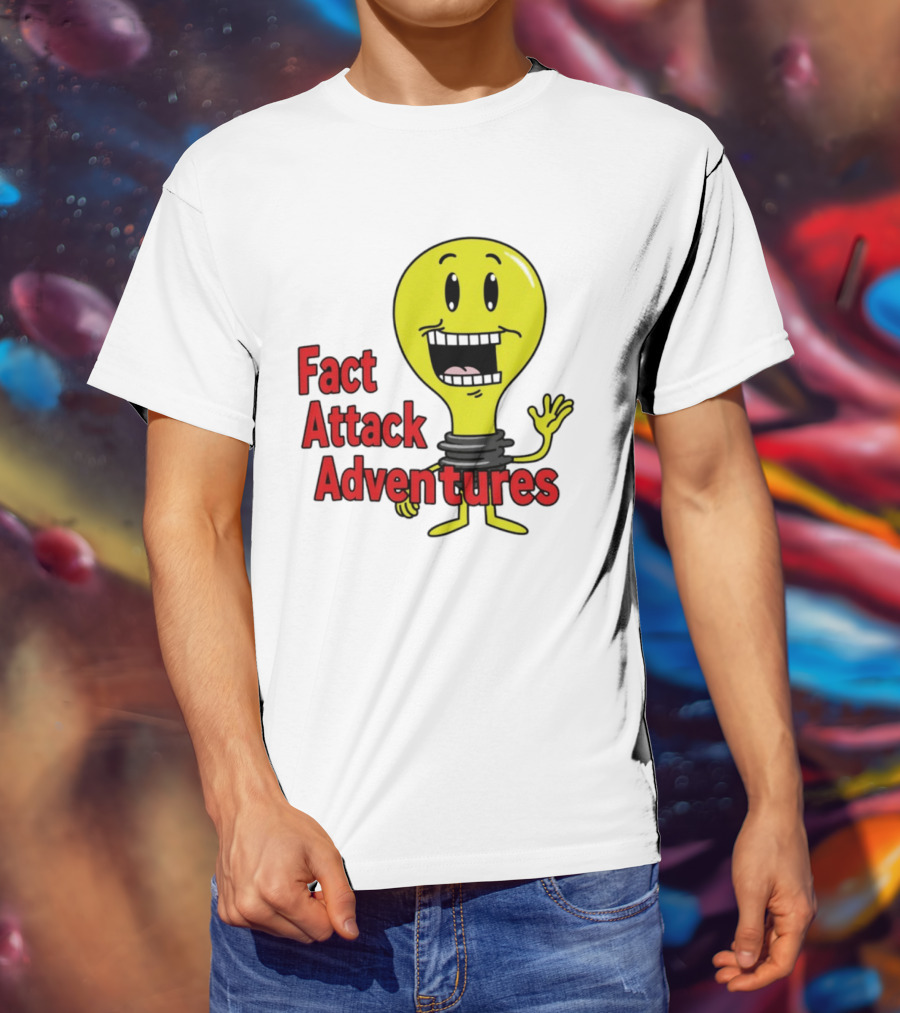Fact Attack Adventures Smiling Light Bulb T-Shirt