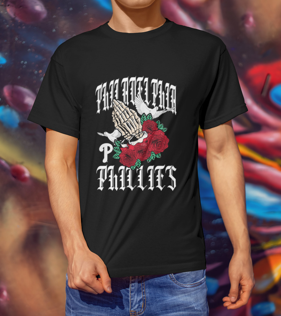 Philadelphia Phillies Gothic Bloom Halloween 2026 T-Shirt