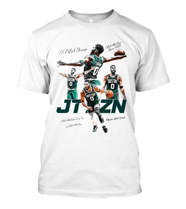 Jayson Tatum Boston Celtics JT SZN NBA Champ All Star Game MVP NBA First Team Oregon Gold Medal T-Shirt