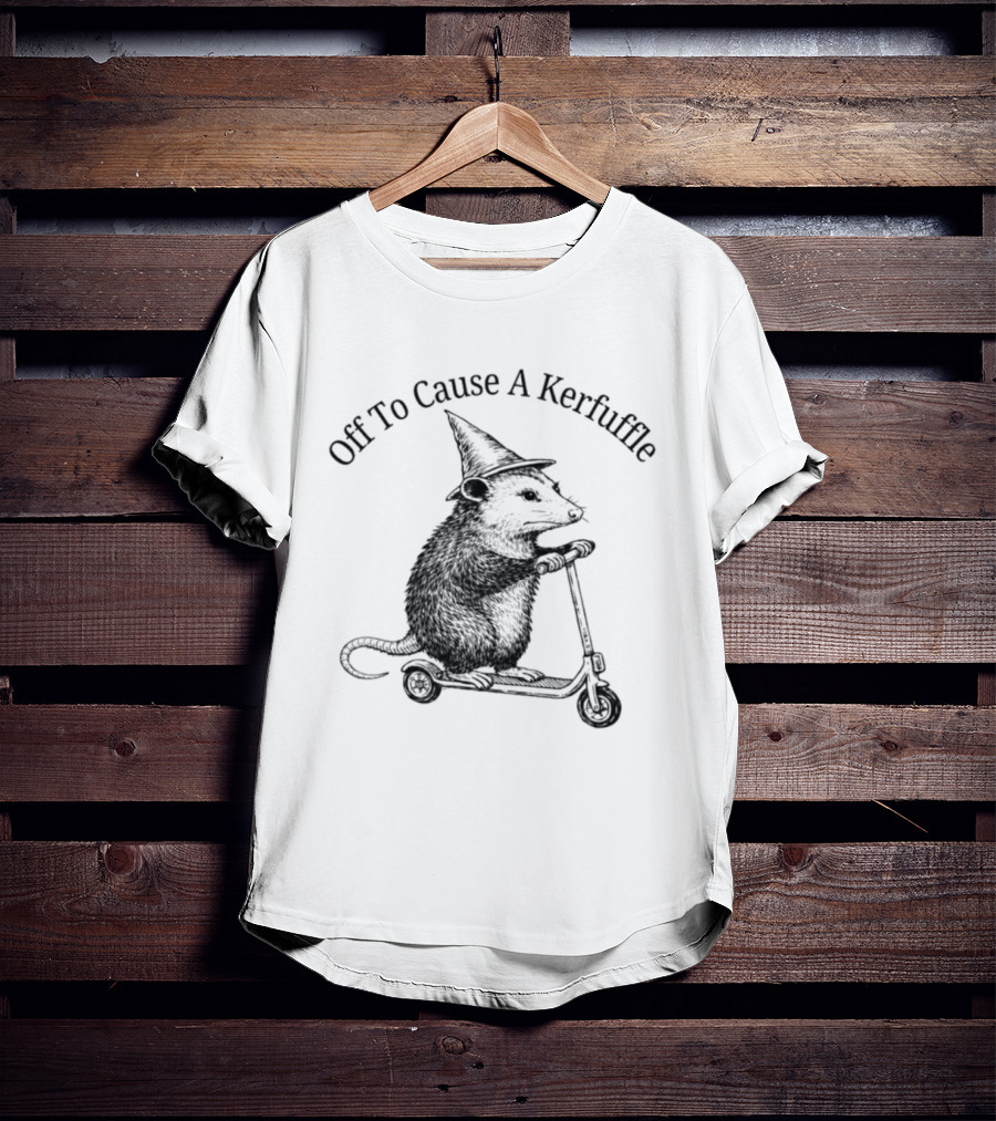 Off To Cause A Kerfuffle Opossum Wizard Hat Scooter T-Shirt