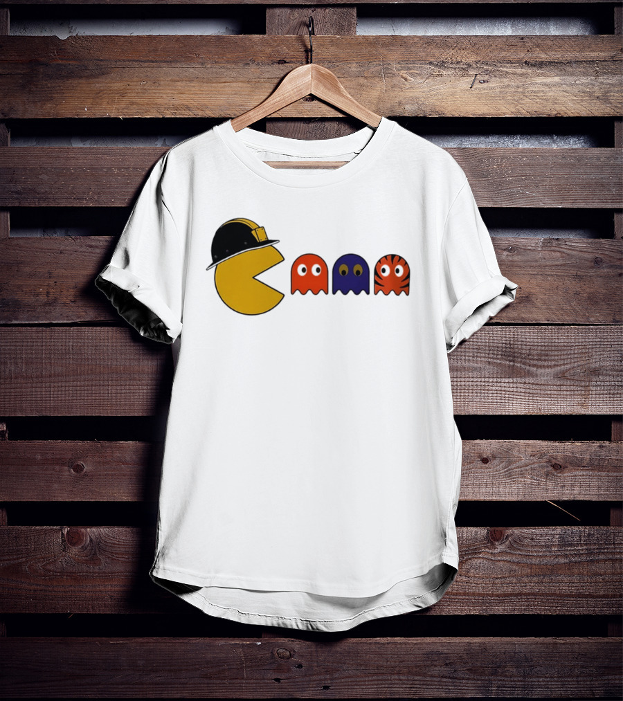 Pacman Hard Hat Ghosts Retro Gaming T-Shirt