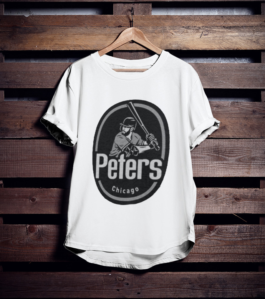 Peters Chicago Baseball Player Illustration White Sox T-Shirt