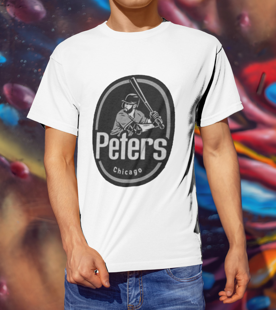 Peters Chicago Baseball Player Illustration White Sox T-Shirt